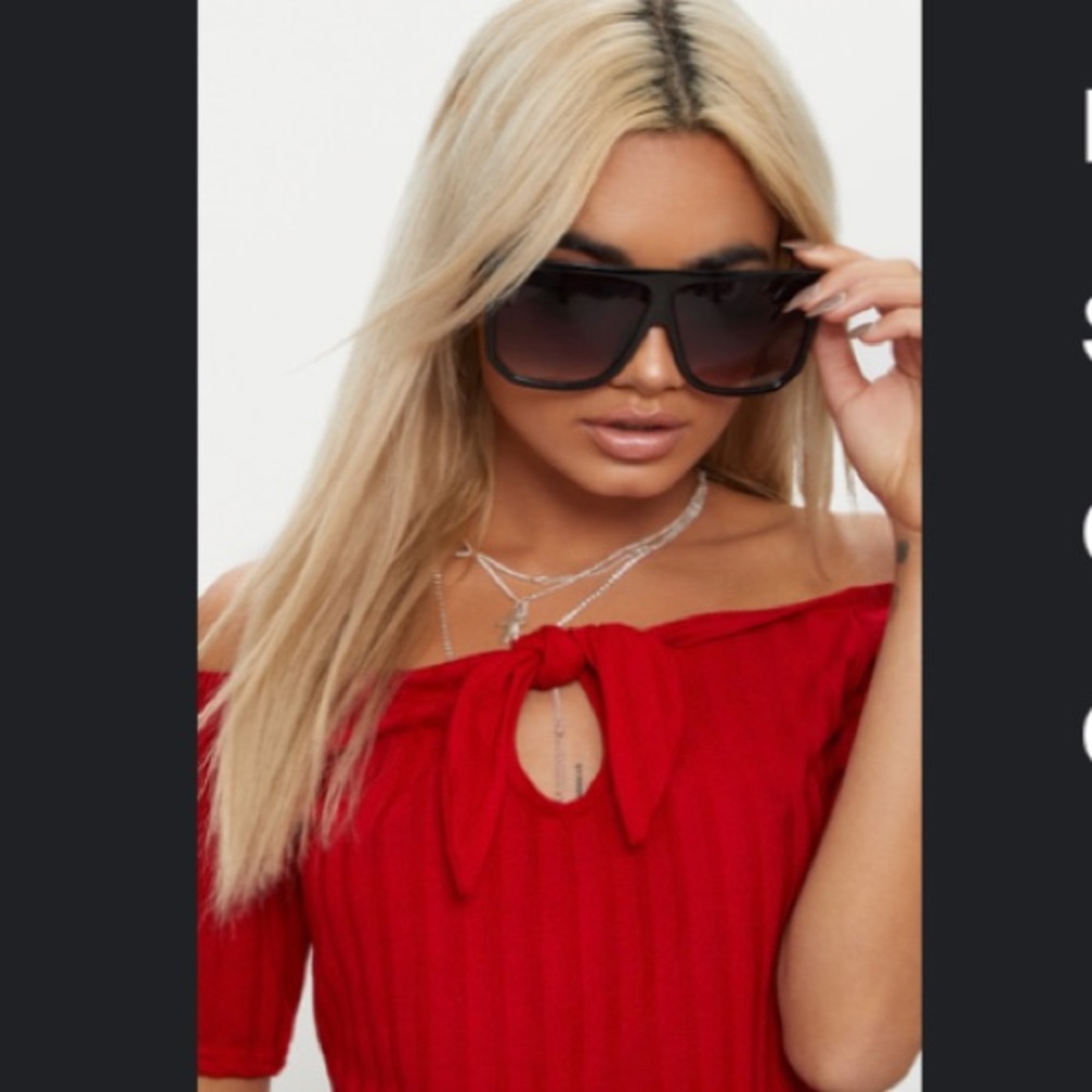 Black Wide Sunglasses - Pretty Little Thing